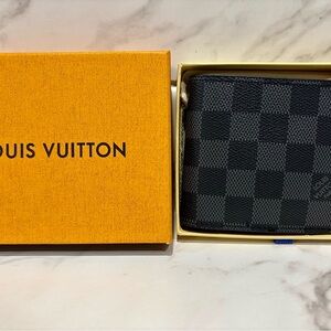 Designer Luxury Black Damier Graphite Bifold Wallet